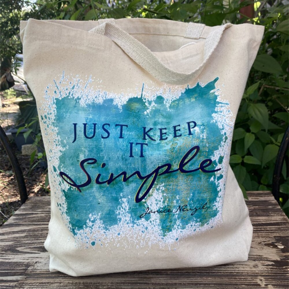 Canvas Tote Bag Keep it Simple with Handle Reusable Handbag Shopping Bag 15Wx16H